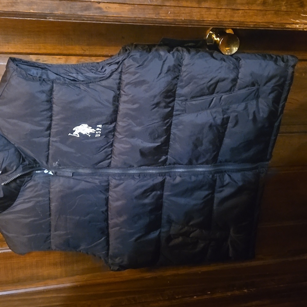 US Polo Assn Mens Black Puffer Vest NWT W Polo Tote Bag
